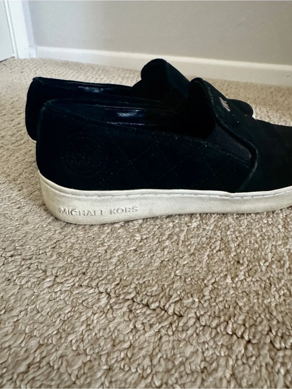 Michael Kors Black Slip-On Sneakers with White Sole